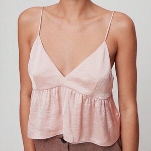 Little Moon Lover Satin Camisole in Soft Blush Pink
